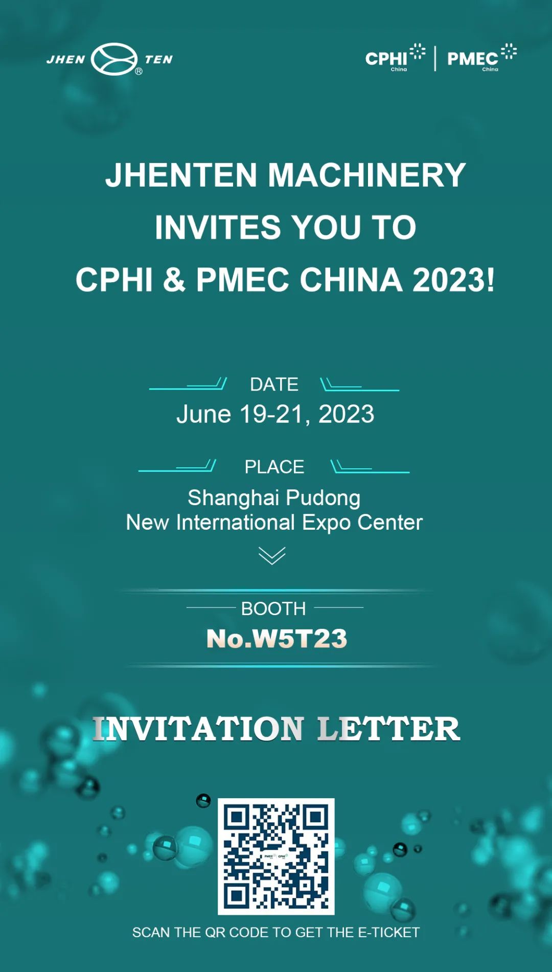 Jhenten Machinery  invites you to CPHI & PMEC China 2023！(圖1)